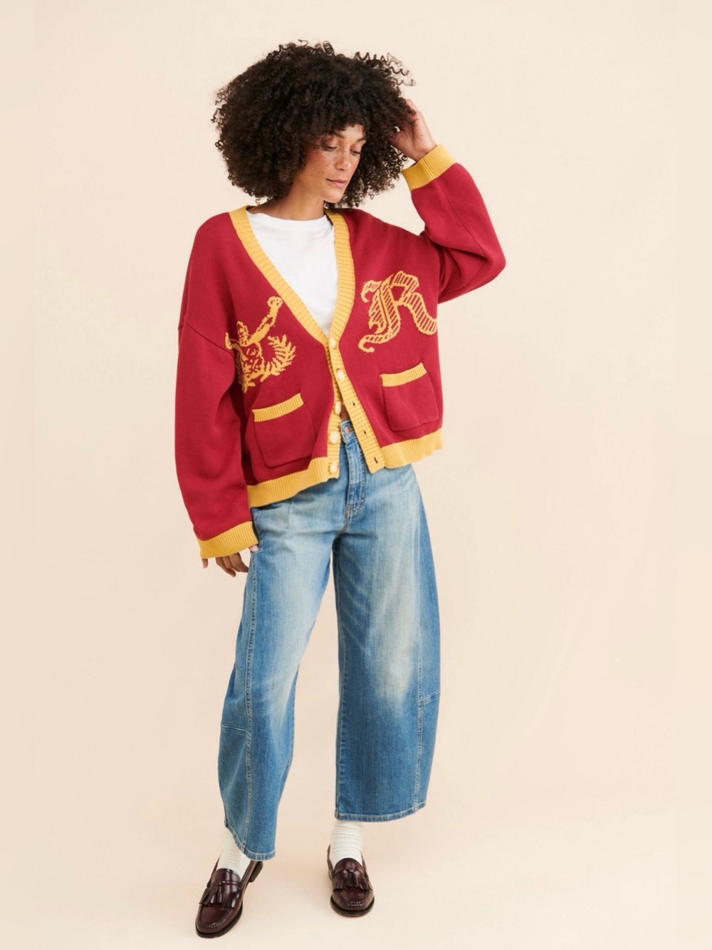 Free people X Rumson Boxing Varsity Cardigan- NWT